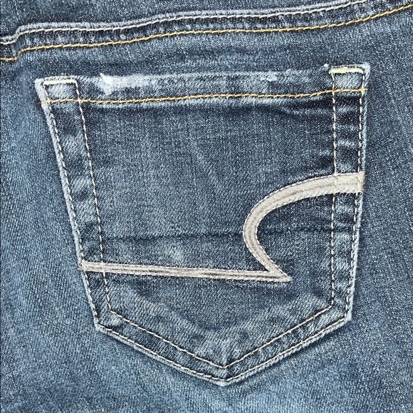 AMERICAN EAGLE OUTFITTERS Dark Wash Flare Denim Blue Jeans Artist SIZE 4 EUC - Picture 10 of 13